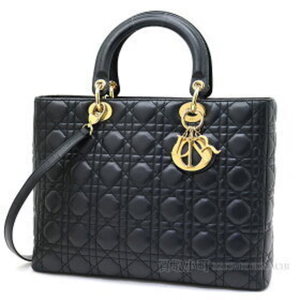 Christian Dior Lady Classic Bag Cannage Stitch Lambskin Tote Quilted Shoulder